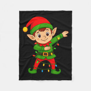 Dabbing Elf Shirt Costume Christmas Squad Men Boy  Fleece Blanket