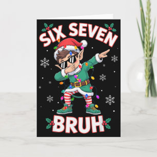 Dabbing Elf Six Seven Bruh Christmas 67 Meme Xmas Card