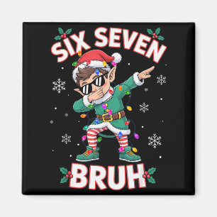 Dabbing Elf Six Seven Bruh Christmas 67 Meme Xmas Magnet