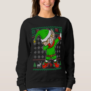 Dabbing Elf Ugly Christmas Sweater Funny Holiday