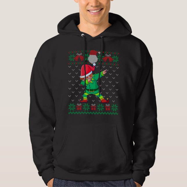 Dabbing Elf Ugly Christmas Sweater Matching Family (Front)