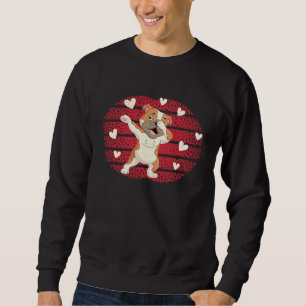 Dabbing English Bulldog Heart Valentine's Day Love Sweatshirt