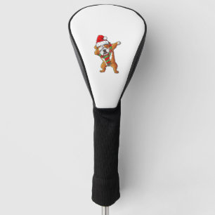 Dabbing English Bulldog Santa Christmas Gifts Kids Golf Head Cover
