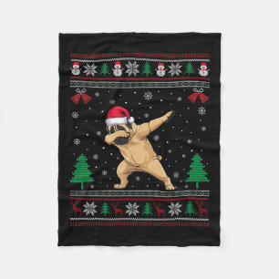 Dabbing English Mastiff Dog Santa Hat Boys Girls C Fleece Blanket