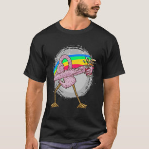 Dabbing Flamingo Beer Drinking Bird T-Shirt
