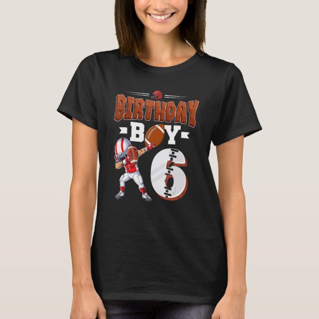 Dabbing Football Boy 6 Birthday Boy Football 6th B T-Shirt (Front)