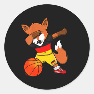 Dabbing Fox Germany Basball Fans Jersey German Classic Round Sticker
