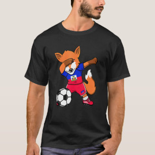 Dabbing Fox Haiti Soccer Fans Jersey Haitian Footb T-Shirt