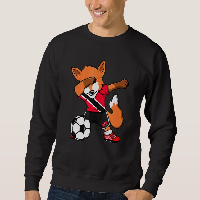 Dabbing Fox Trinidad And Tobago Soccer Fans Jersey Sweatshirt (Front)
