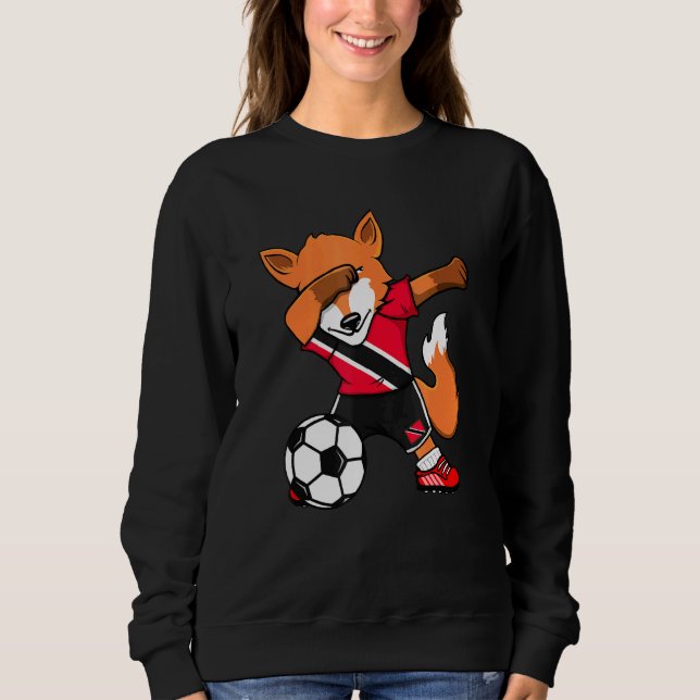 Dabbing Fox Trinidad And Tobago Soccer Fans Jersey Sweatshirt (Front)
