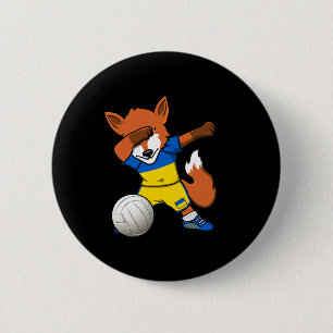 Dabbing Fox Ukraine Volleyll Fans Jersey Ukrainian 6 Cm Round Badge