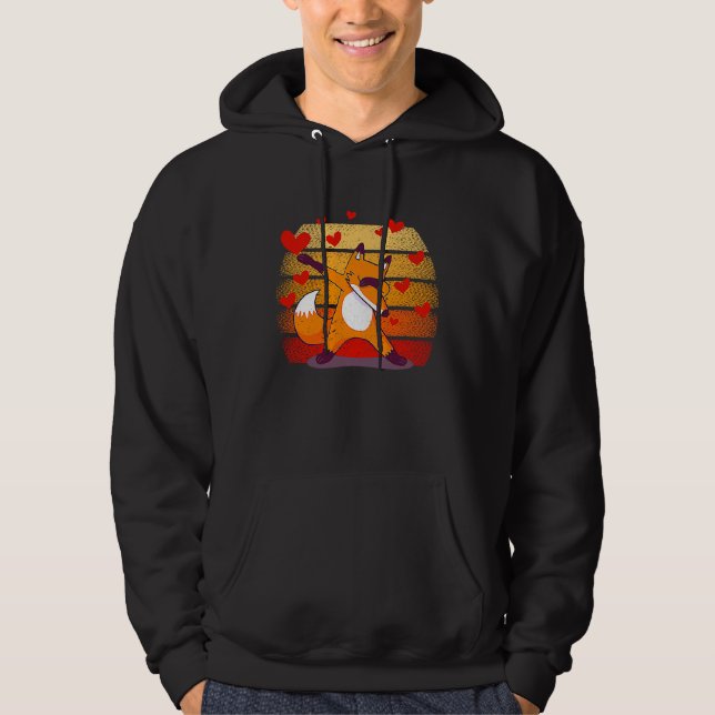Dabbing Fox  Wild Heart Valentine's Day Dab Dance Hoodie (Front)