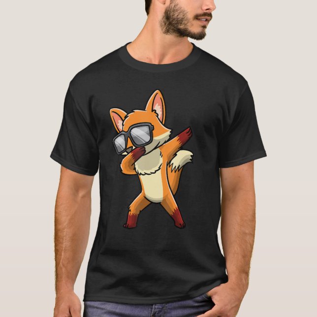 Dabbing Fox With Sunglasses T-Shirt (Front)