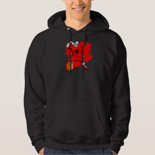 Dabbing French Bulldog Albania Basketball Fan Jers Hoodie