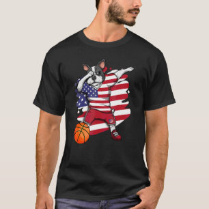 Dabbing French Bulldog America Basketball Fan Jers T-Shirt