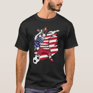 Dabbing French Bulldog America Soccer Fans Jersey  T-Shirt
