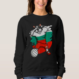 Dabbing French Bulldog Bulgaria Volleyball Fan Jer Sweatshirt