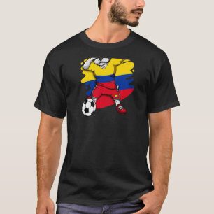 Dabbing French Bulldog Colombia Soccer Fans Jersey T-Shirt