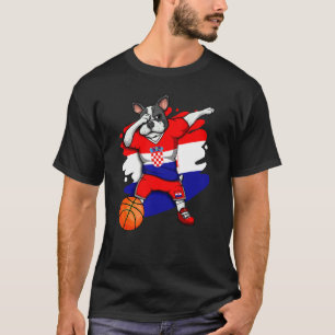Dabbing French Bulldog Croatia Basketball Fan Jers T-Shirt
