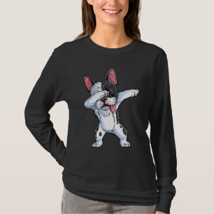 Dabbing French Bulldog Dog   Men Women Dab Dance T-Shirt