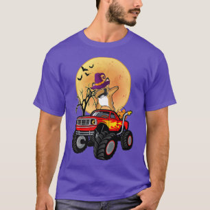 Dabbing French Bulldog Dog Witch Hat Monster Truck T-Shirt