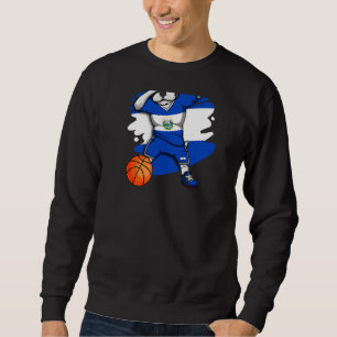 Dabbing French Bulldog El Salvador Basketball Fan  Sweatshirt