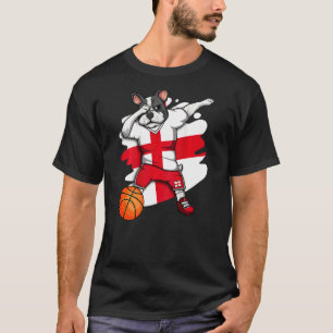 Dabbing French Bulldog England Basketball Fan Jers T-Shirt