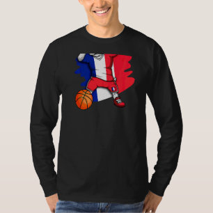Dabbing French Bulldog France Basketball Fan Jerse T-Shirt