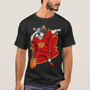 Dabbing French Bulldog Montenegro Basketball Fan J T-Shirt
