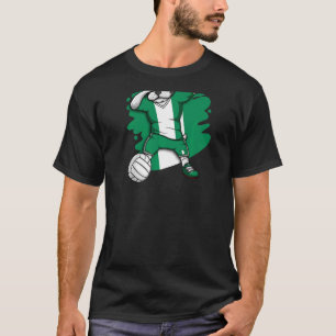 Dabbing French Bulldog Nigeria Volleyball Fan Jers T-Shirt