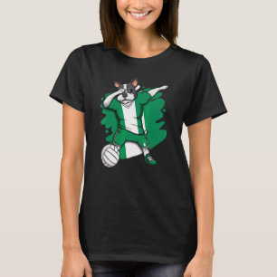 Dabbing French Bulldog Nigeria Volleyball Fan Jers T-Shirt