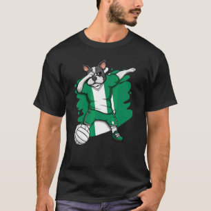 Dabbing French Bulldog Nigeria Volleyball Fan Jers T-Shirt