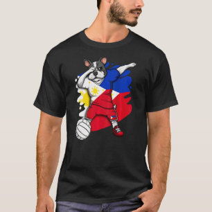 Dabbing French Bulldog Philippines Volleyball Fan T-Shirt