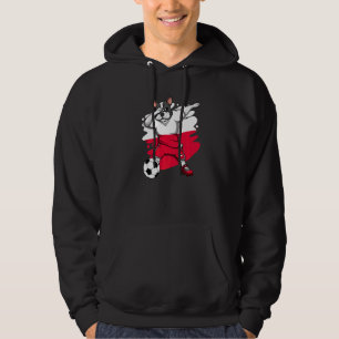 Dabbing French Bulldog Poland Soccer Fans Jersey F Hoodie
