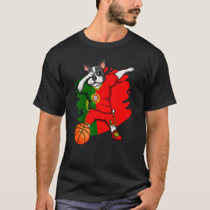 Dabbing French Bulldog Portugal Basketball Fan Jer T-Shirt