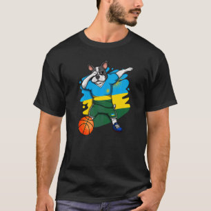 Dabbing French Bulldog Rwanda Basketball Fan Jerse T-Shirt