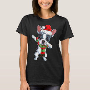 Dabbing French Bulldog Santa Christmas Kids Boys X T-Shirt