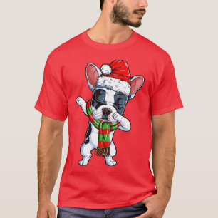 Dabbing French Bulldog Santa Christmas kids Gifts T-Shirt
