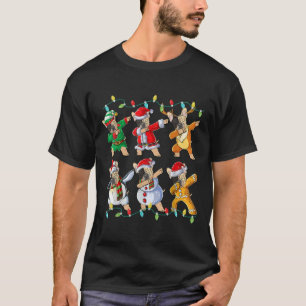 Dabbing French Bulldog Santa Elf Reindeer Christma T-Shirt