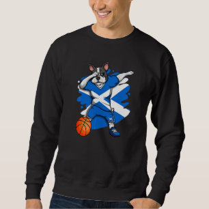 Dabbing French Bulldog Scotland Basketball Fan Jer Sweatshirt