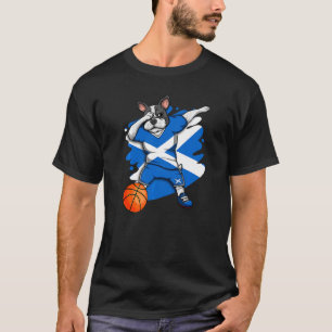 Dabbing French Bulldog Scotland Basketball Fan Jer T-Shirt