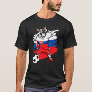 Dabbing French Bulldog Slovakia Soccer Fans Jersey T-Shirt