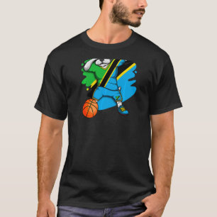 Dabbing French Bulldog Tanzania Basketball Fan Jer T-Shirt