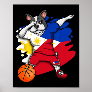 Dabbing French Bulldog The Philippines Sketll Fan  Poster