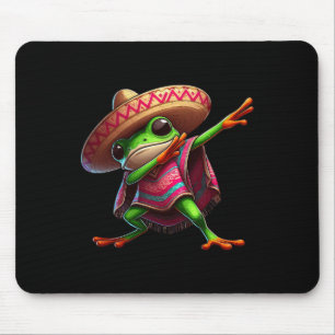 Dabbing Frog Sombrero Poncho Cinco De Mayo Mexican Mouse Pad