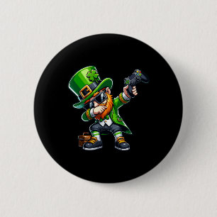 Dabbing Gamer Leprechaun Dab Dance St Pattys St Pa 6 Cm Round Badge