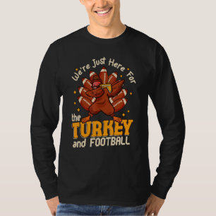 Dabbing Gamer of Turkey Football Feathers Thanksgi T-Shirt