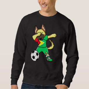 Dabbing German Shepherd Guyana Soccer Fans Jersey Sweatshirt
