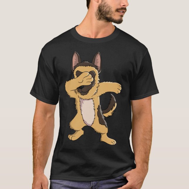 Dabbing German Shepherd  Owner Dab Dance T-Shirt (Front)