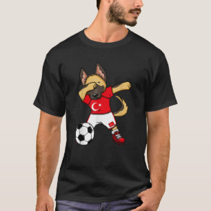 Dabbing German Shepherd Turkey Soccer Fans Jersey T-Shirt